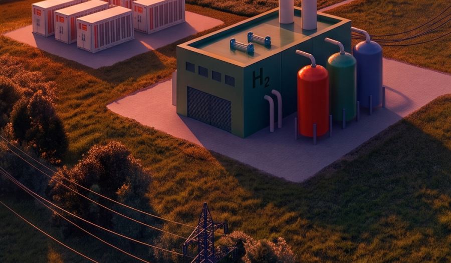 Battery storage and hydrogen installations